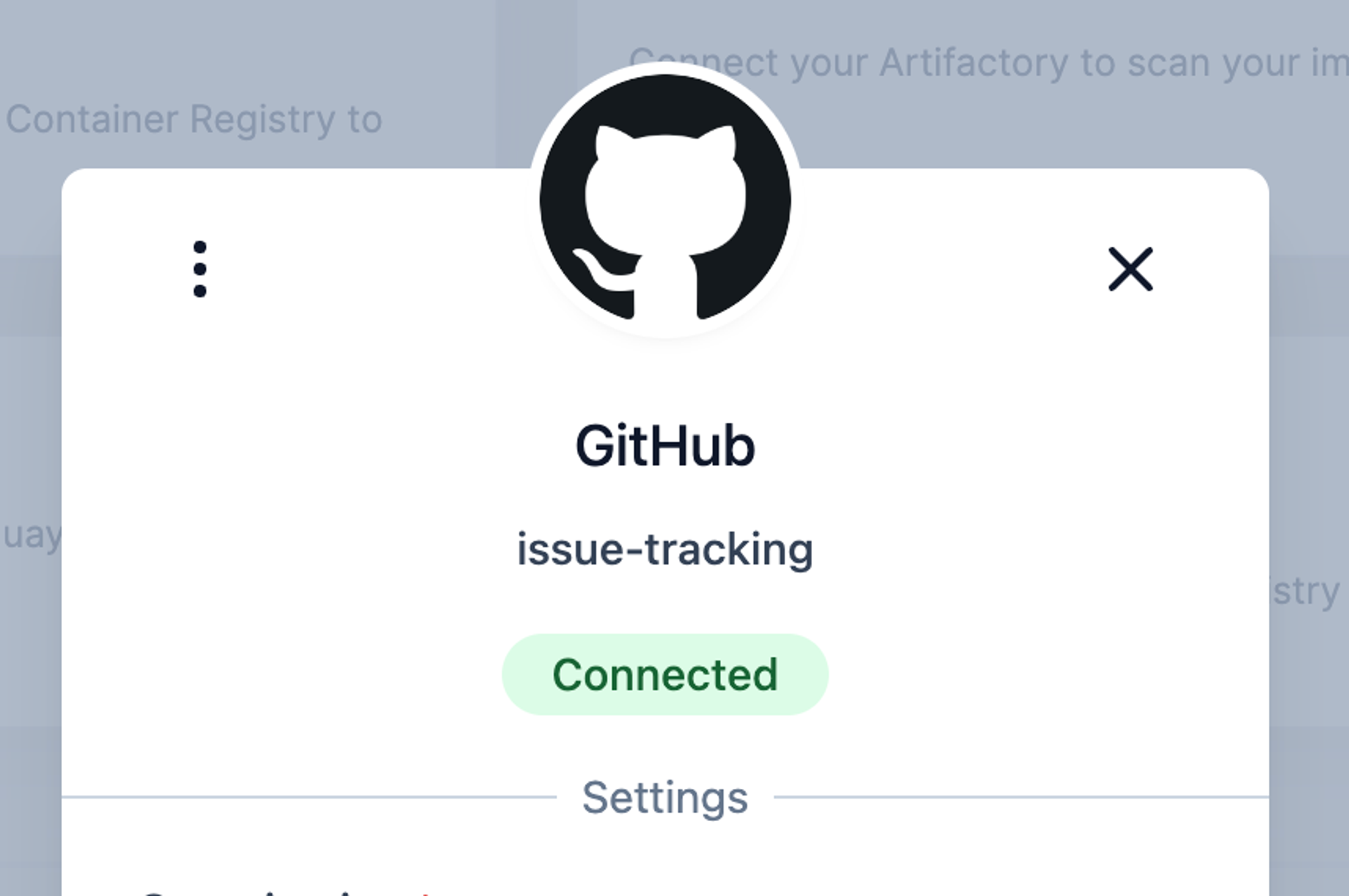 GitHub issue-tracking integration successfully connected and ready for use.